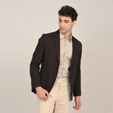 iL Lino Set of 3 - Relaxed Fit Linen Blend Blazer, Relaxed Fit Linen Blend Shirt & Relaxed Fit Cotton Stretch Chinos - Coffee Brown, Greige & Beige