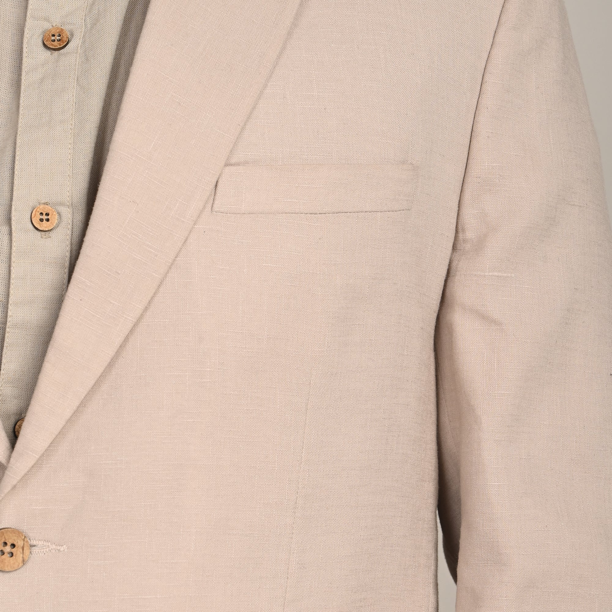 iL Lino Set of 3 - Relaxed Fit Linen Blend Blazer, Relaxed Fit Linen Blend Shirt & Relaxed Fit Cotton Stretch Chinos - Natural Grey & Navy Blue