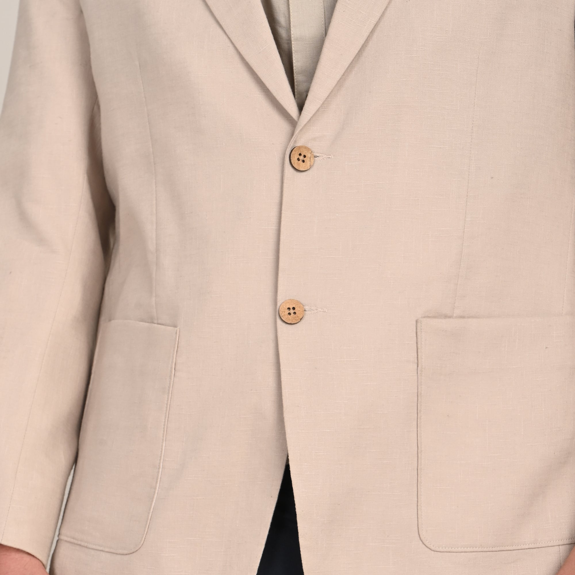 iL Lino Set of 3 - Relaxed Fit Linen Blend Blazer, Relaxed Fit Linen Blend Shirt & Relaxed Fit Cotton Stretch Chinos - Natural Grey & Navy Blue