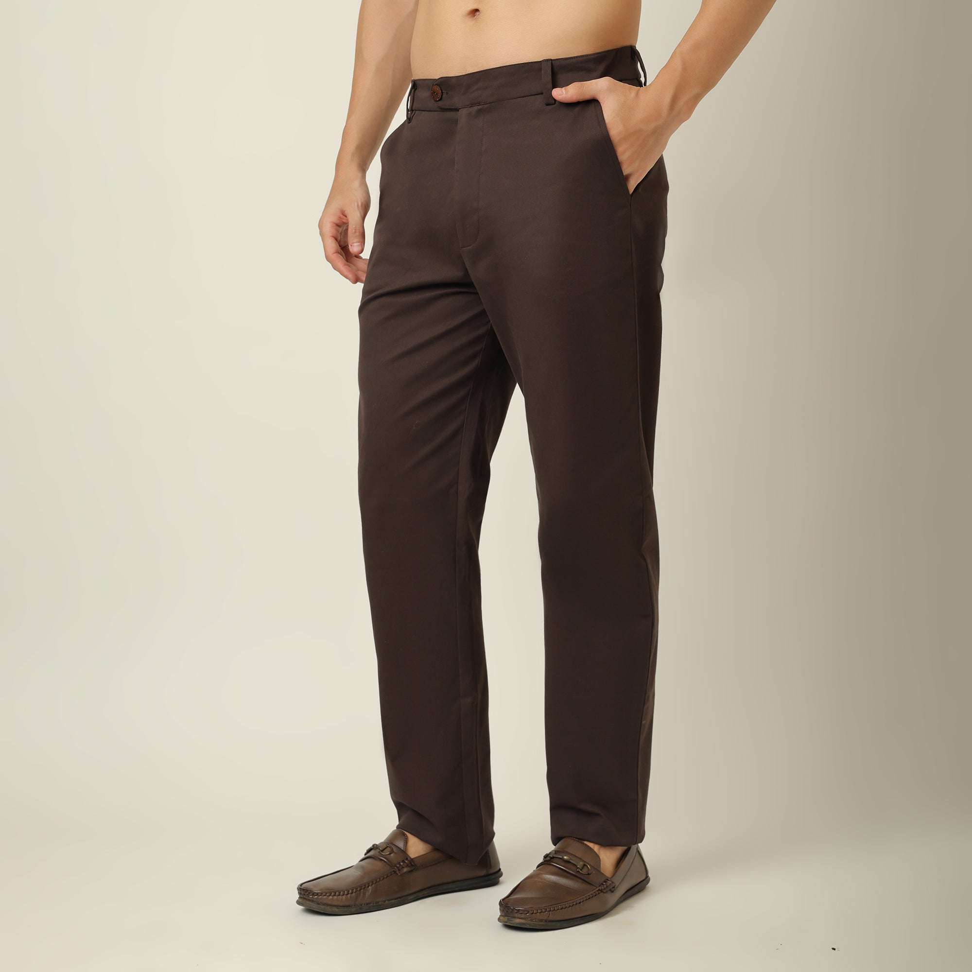 Aruku Chino Pants - Relaxed Fit - Cotton - Coffee Brown