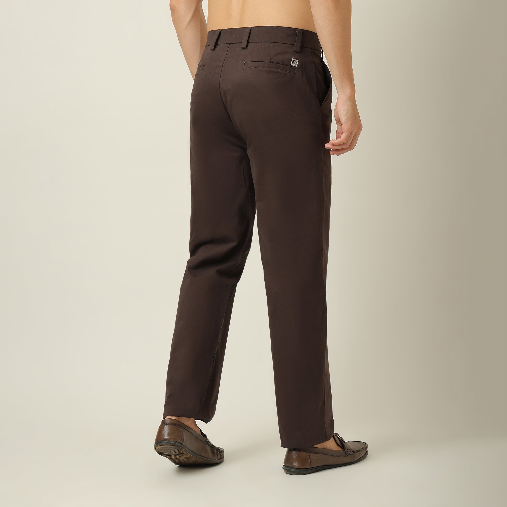 Aruku Pleated Chino Pants - Relaxed Fit - Cotton - Coffee Brown