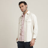 Utility Overshirt - Relaxed fit - Front Flap Pockets - Medium Weight Linen Blend Fabric – Ecru