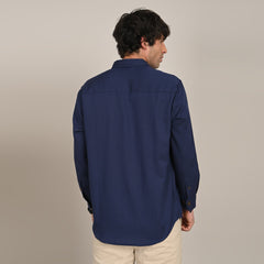 Utility Set of 2  Utility Shirt With Front Flap Pockets Paired With Relaxed Fit Straight Leg Chinos  Navy Blue & Beige