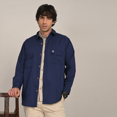 Utility Set of 3  Utility Overshirt, Half-Sleeve Shirt & Relaxed Fit Chinos  Navy Blue, Natural Grey & Beige