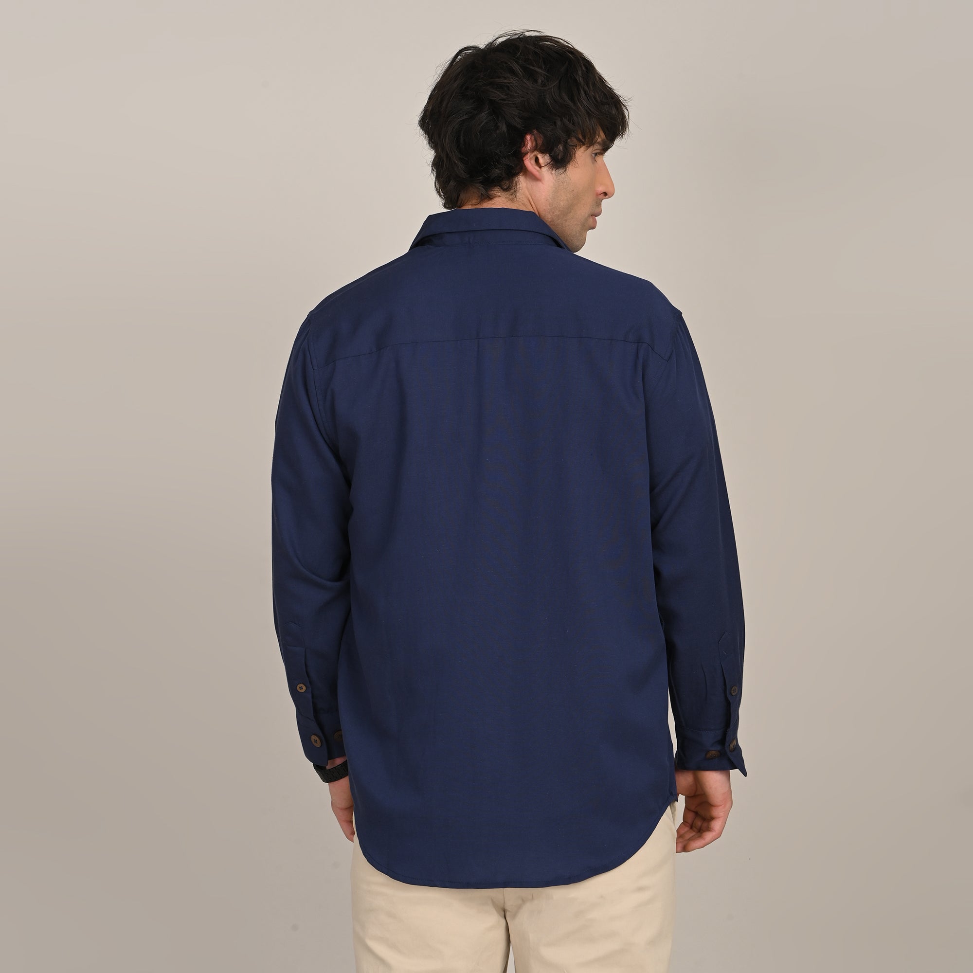 Utility Set of 3  Utility Overshirt, Half-Sleeve Shirt & Relaxed Fit Chinos  Navy Blue, Natural Grey & Beige