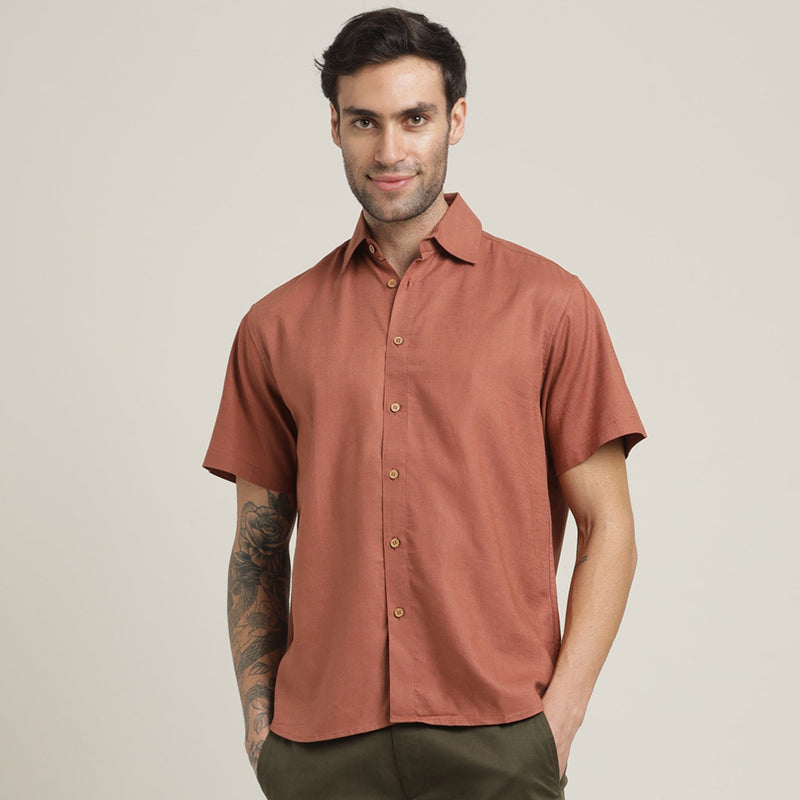 Utility Set of 3 - Utility Overshirt, Half-Sleeve Shirt & Relaxed Fit Chinos – Olive Green, Terracotta Brown & Army Green