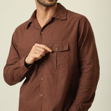 Safari Shirt - Linen Cotton - Coffee Brown