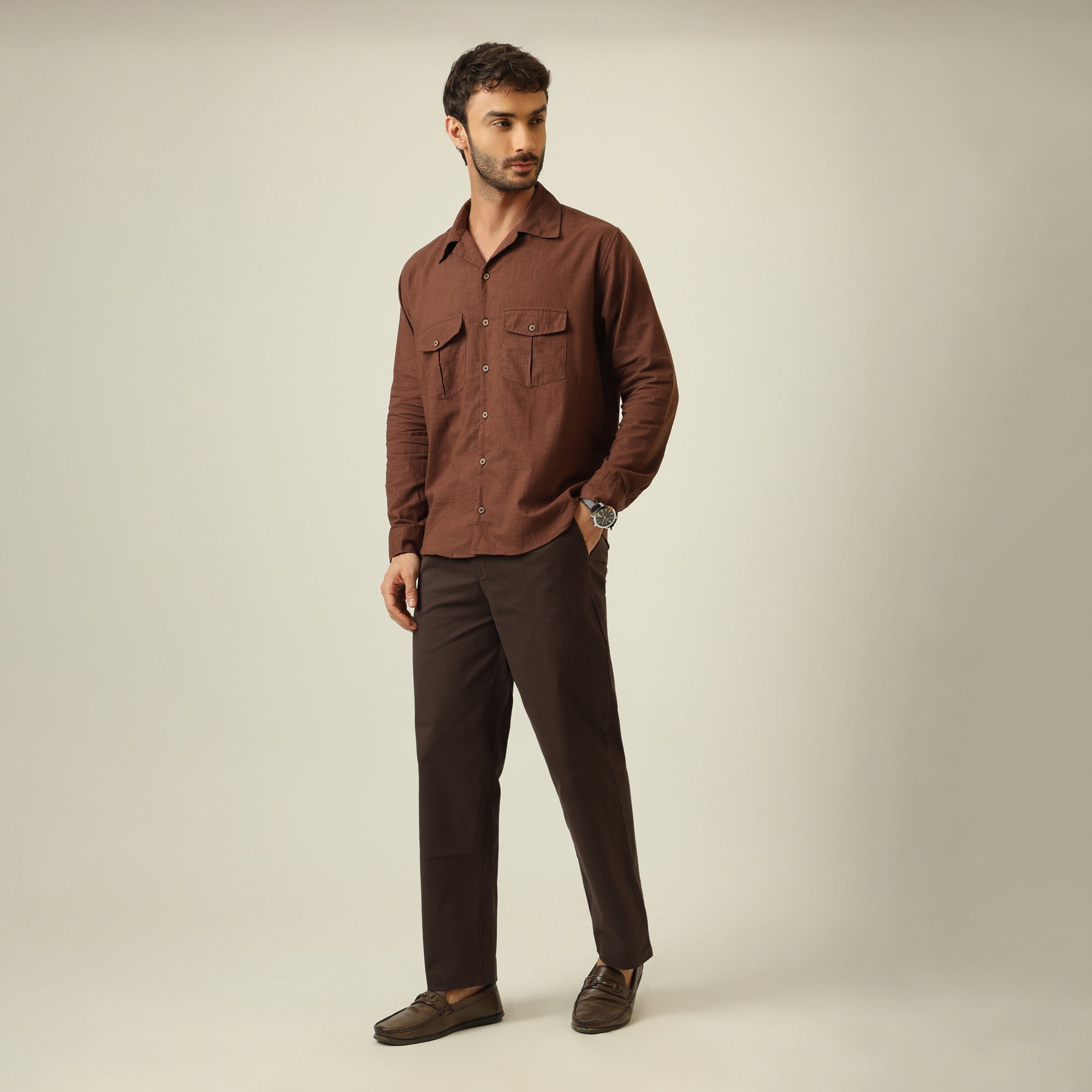 Safari Set Of 2 - Linen Cotton - Coffee Brown