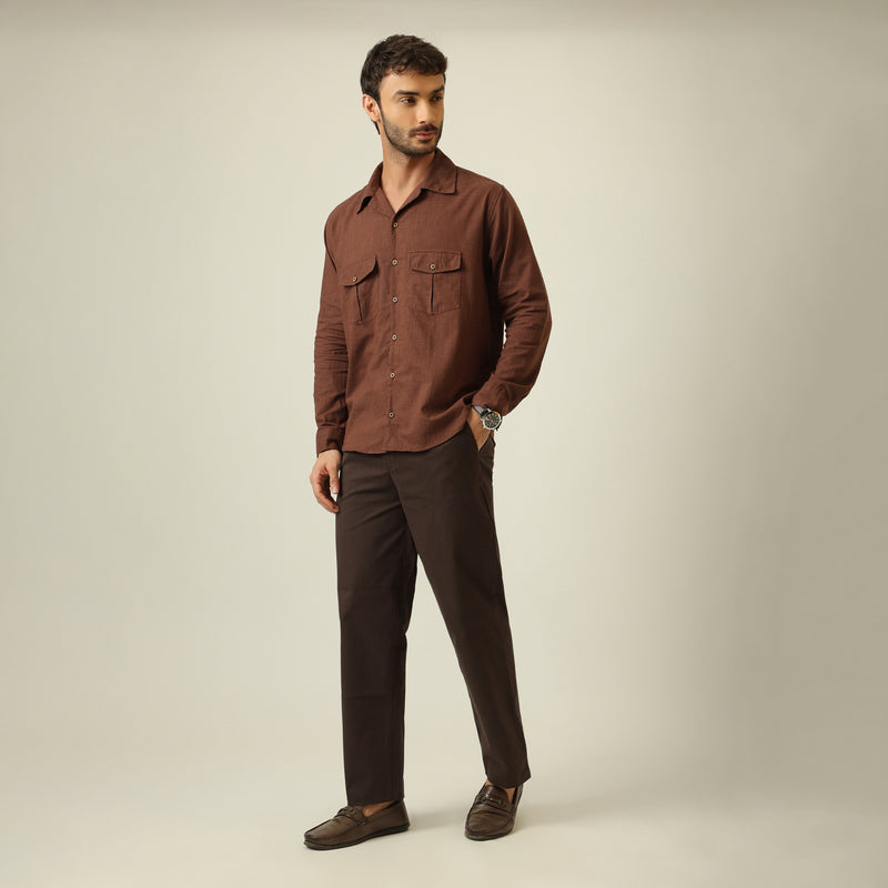 Safari Set Of 2 - Linen Cotton - Coffee Brown