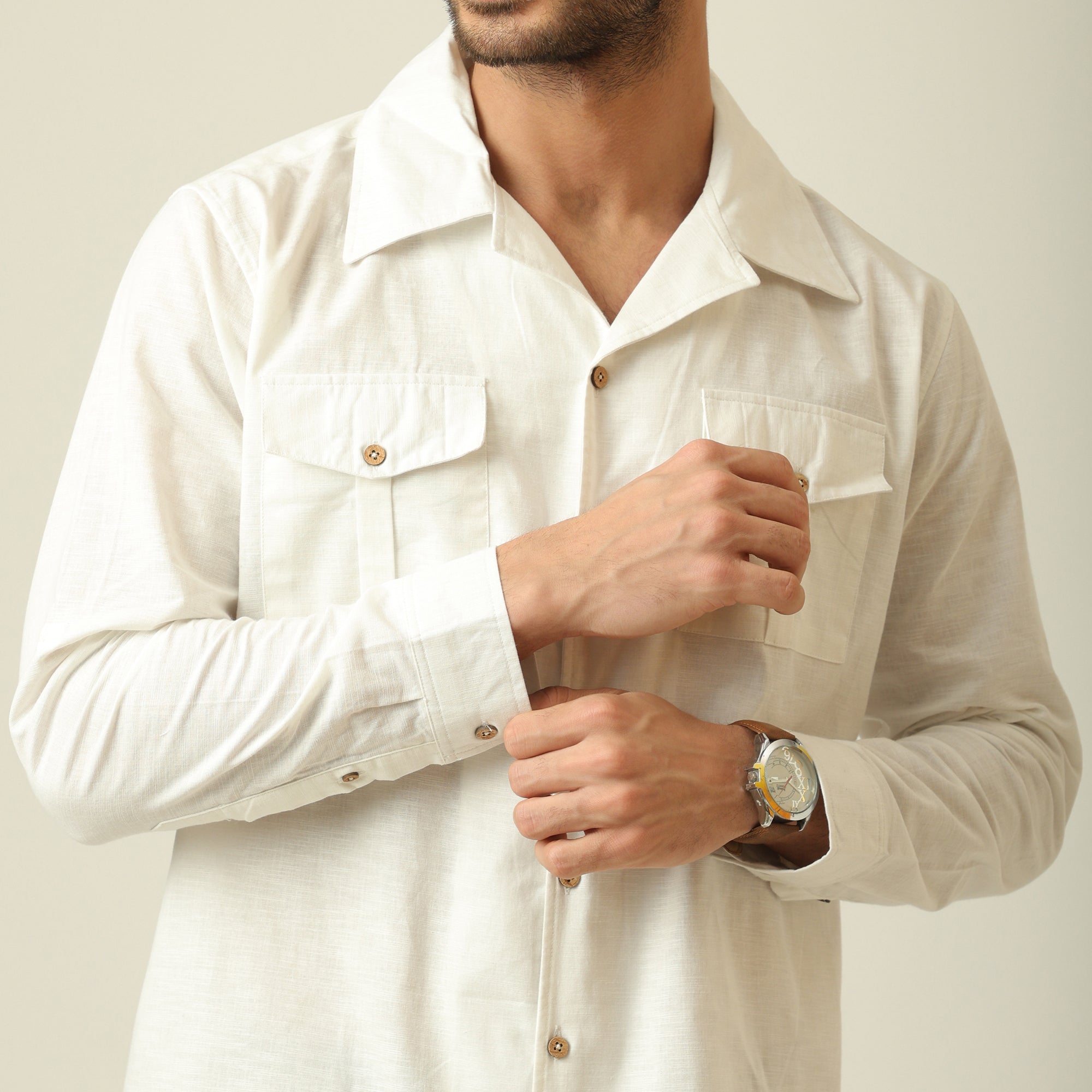 Safari Shirt - Linen Cotton - Ecru