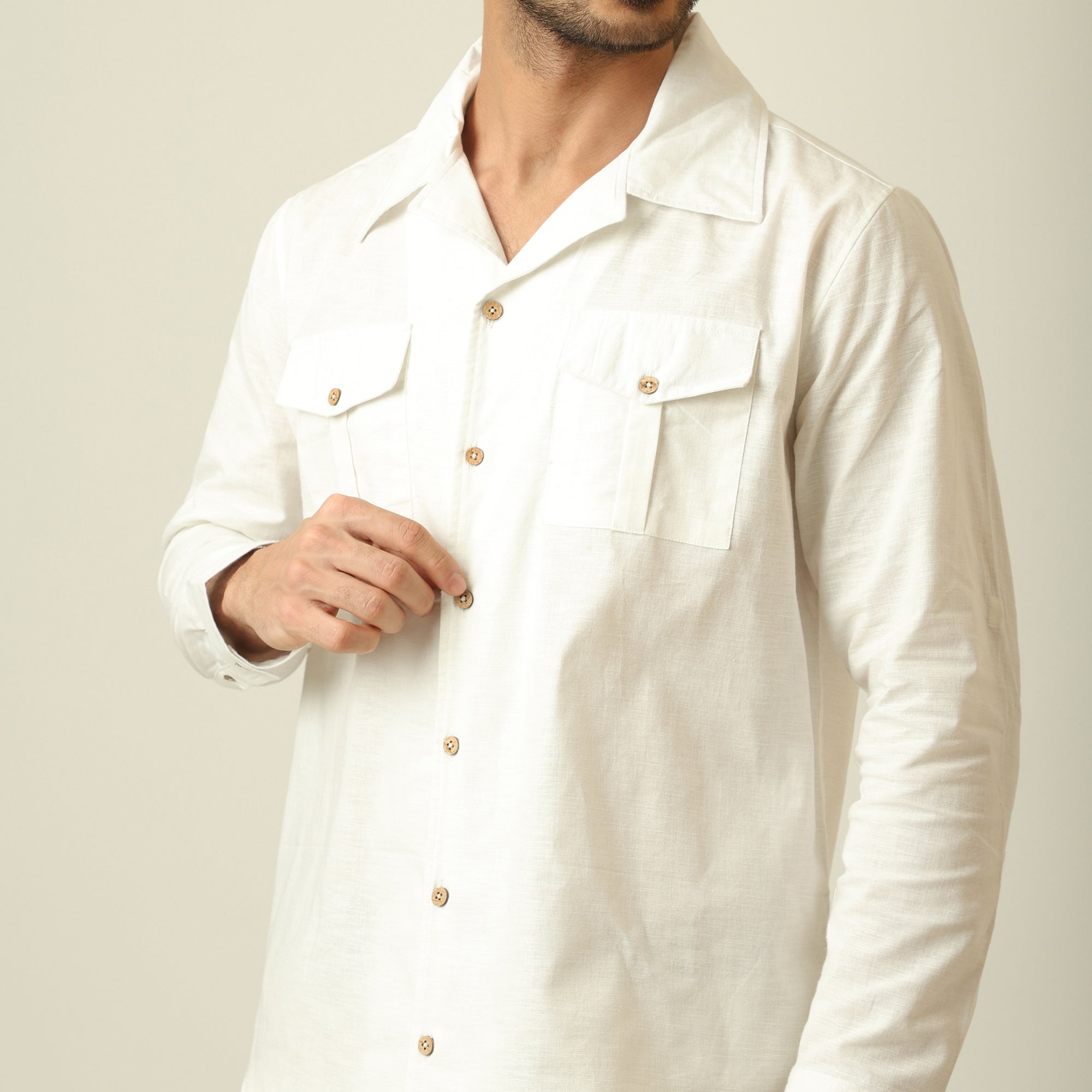 Safari Shirt - Linen Cotton - Ecru