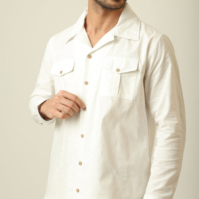 Safari Shirt - Linen Cotton - Ecru