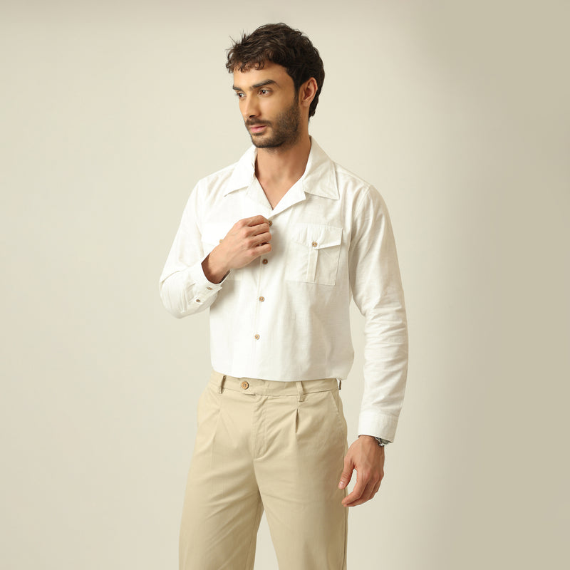 Safari Shirt - Linen Cotton - Ecru