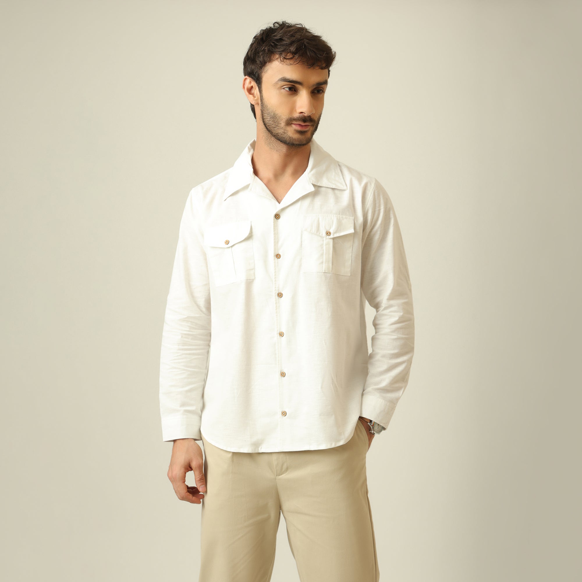 Safari Shirt - Linen Cotton - Ecru