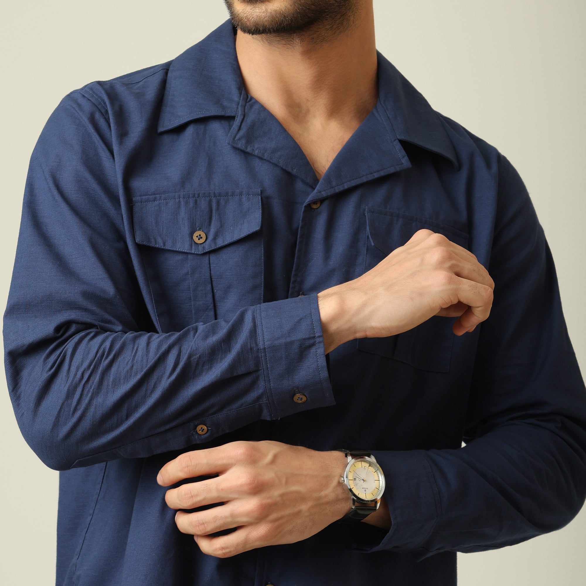 Safari Set Of 2 - Linen Cotton - Navy Blue