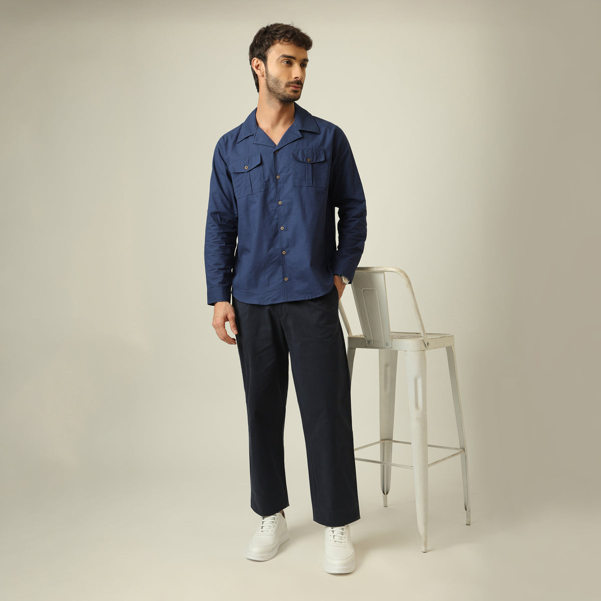 Safari Set Of 2 - Linen Cotton - Navy Blue