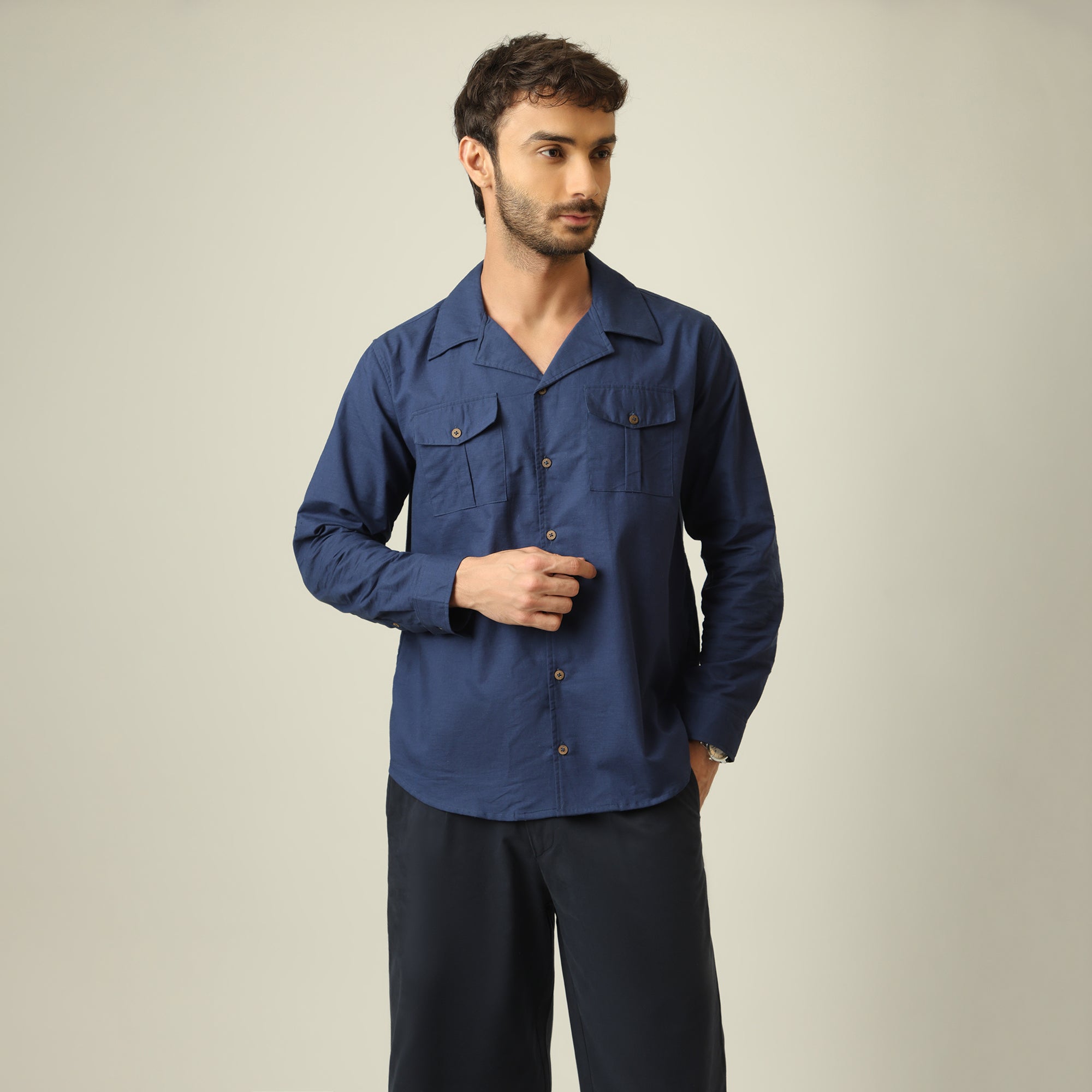 Safari Set Of 2 - Linen Cotton - Navy Blue
