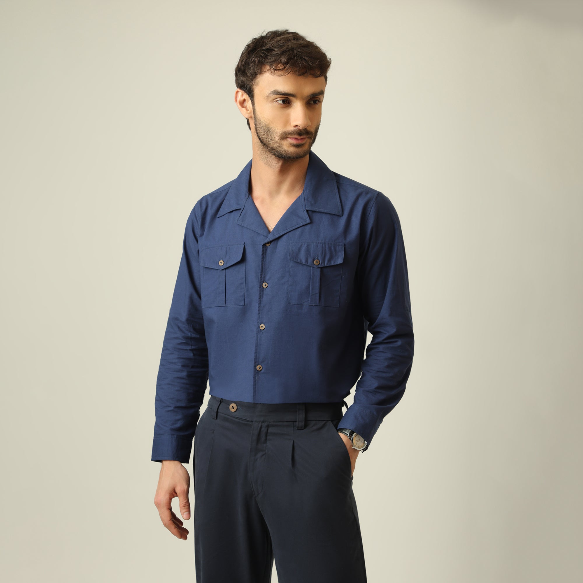 Safari Set Of 2 - Linen Cotton - Navy Blue