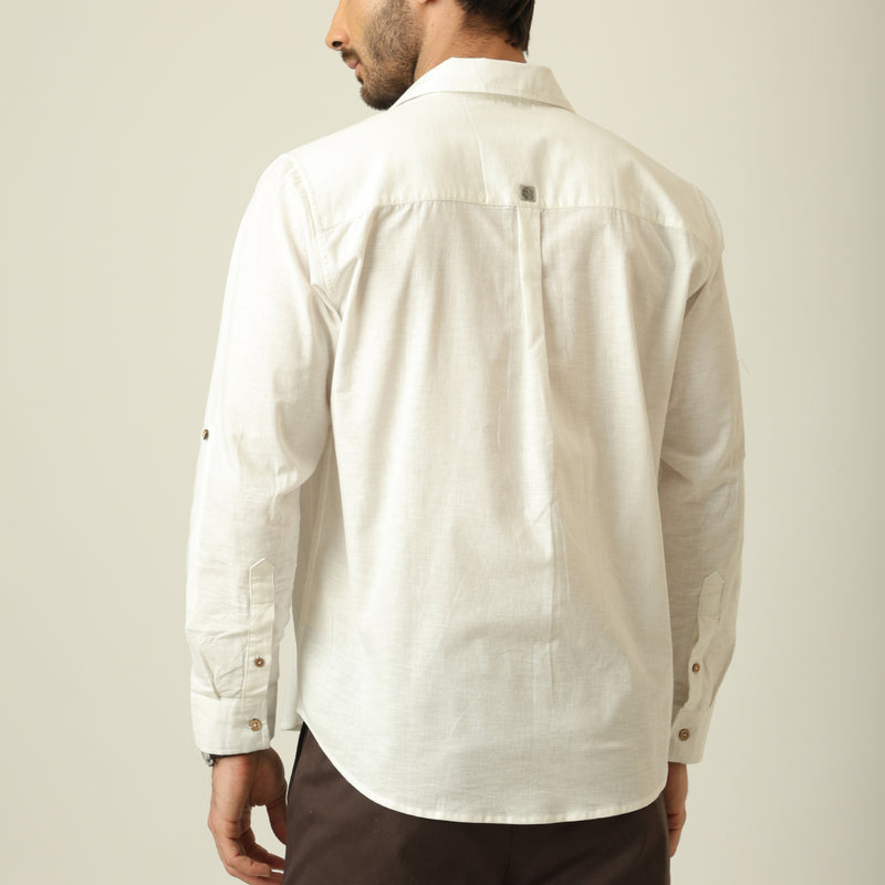 Relaxed Work Shirt - Linen Cotton - Ecru