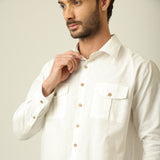 Relaxed Work Shirt - Linen Cotton - Ecru