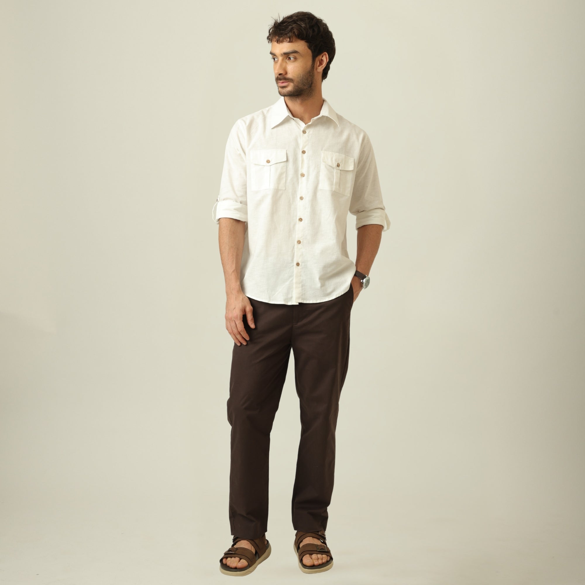 Relaxed Work Shirt - Linen Cotton - Ecru