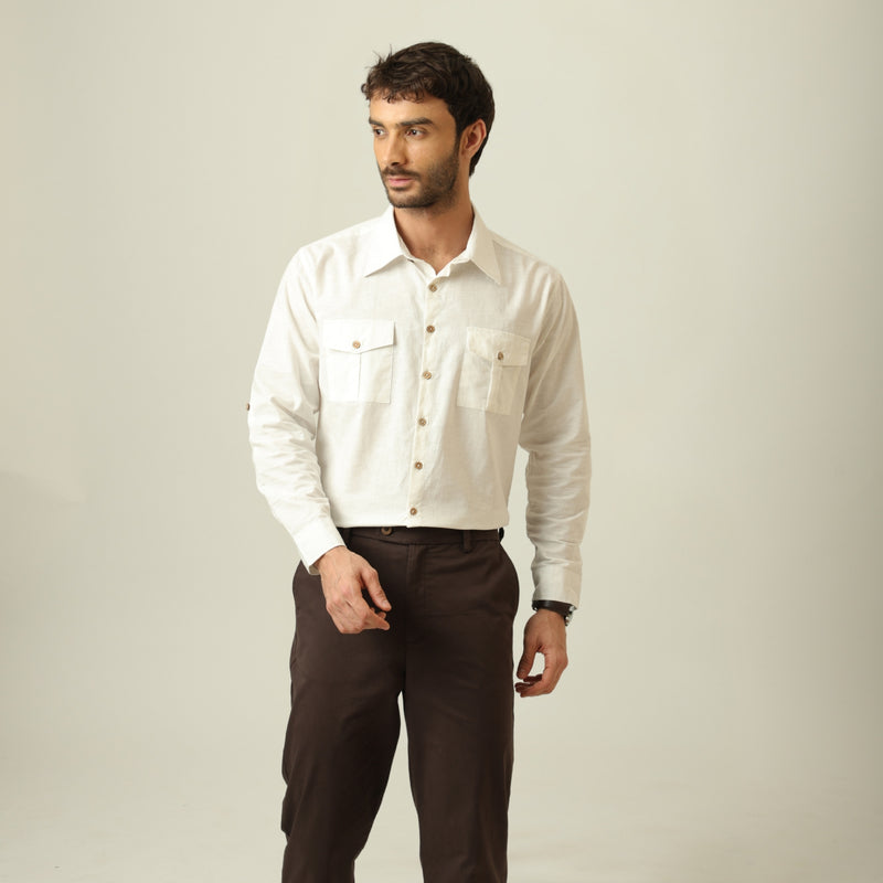 Relaxed Work Set Of 2 - Linen Cotton - Ecru & Coffee Brown