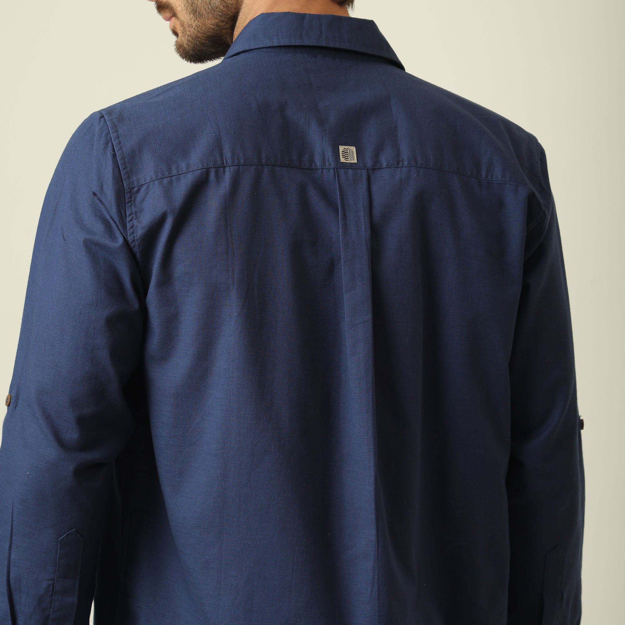 Relaxed Work Shirt - Linen Cotton - Navy Blue