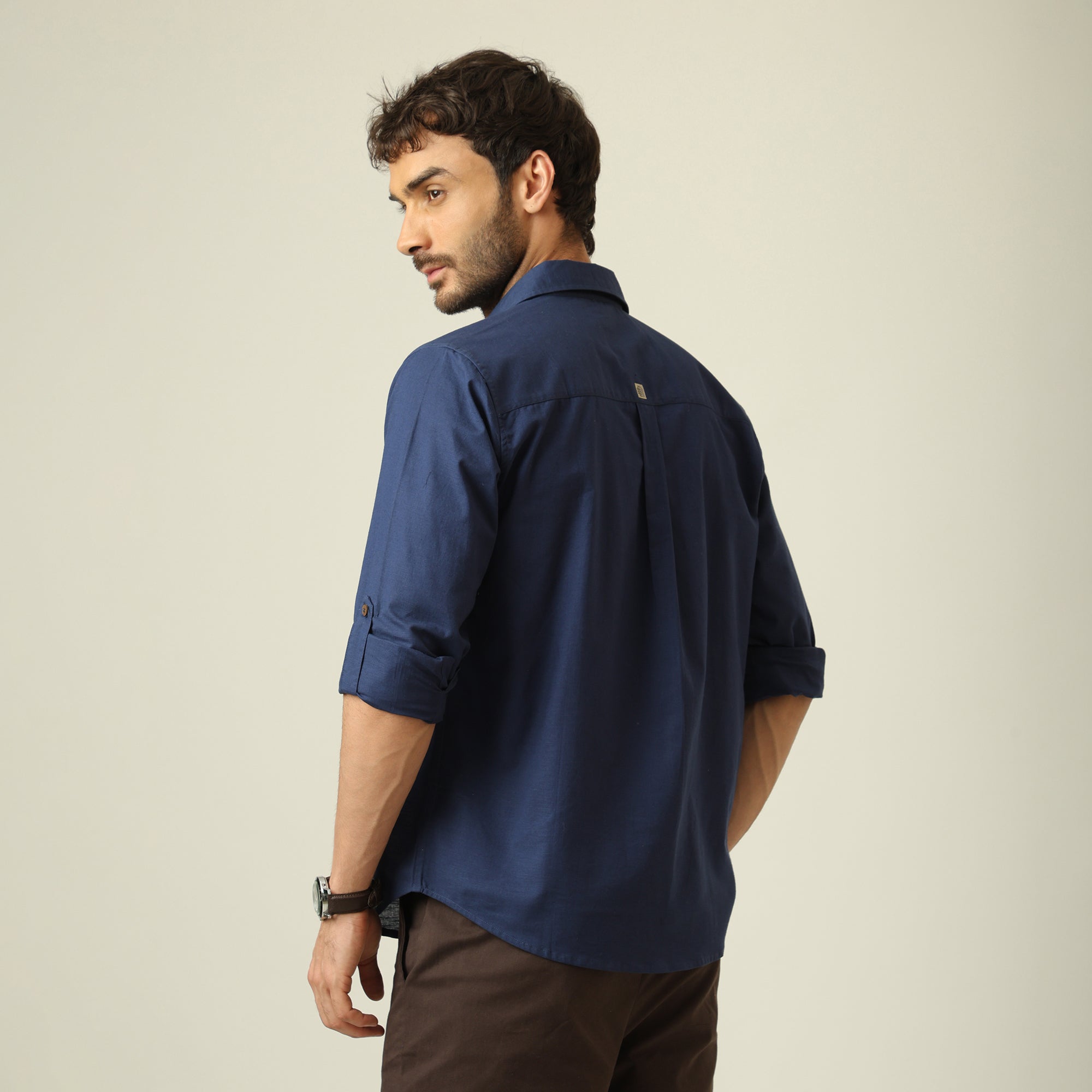 Relaxed Work Set Of 2 - Linen Cotton - Navy Blue & Coffee Brown