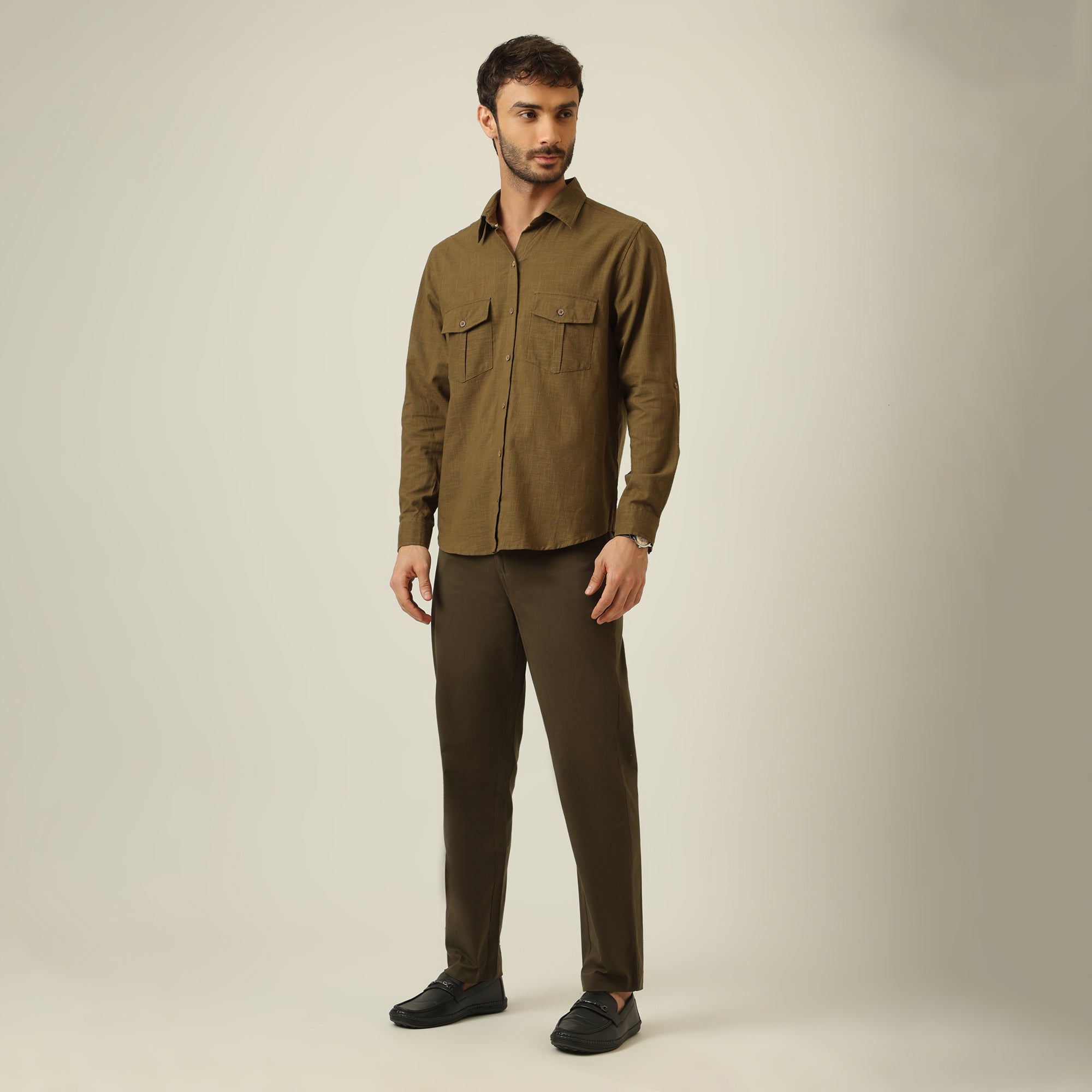 Relaxed Work Set Of 2 - Linen Cotton - Olive Green