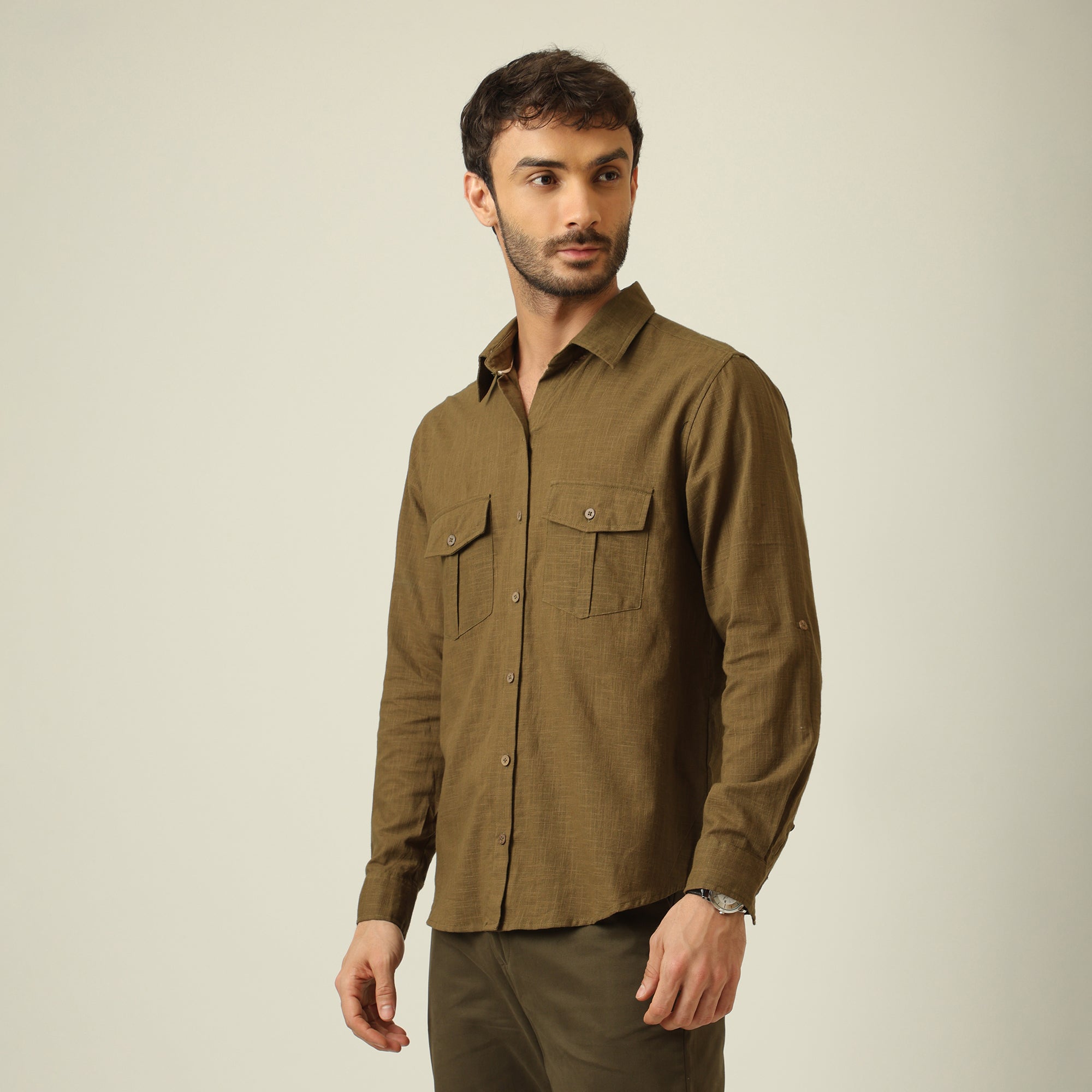 Relaxed Work Set Of 2 - Linen Cotton - Olive Green