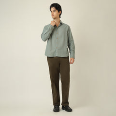 Bayside Set of 2 -  Relaxed Fit Linen Blend Shirt & Relaxed Fit Cotton Chinos  Agave Green & Olive