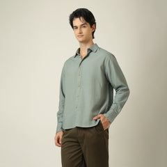 Bayside Shirt - Relaxed Fit - Linen Blend - Agave Green