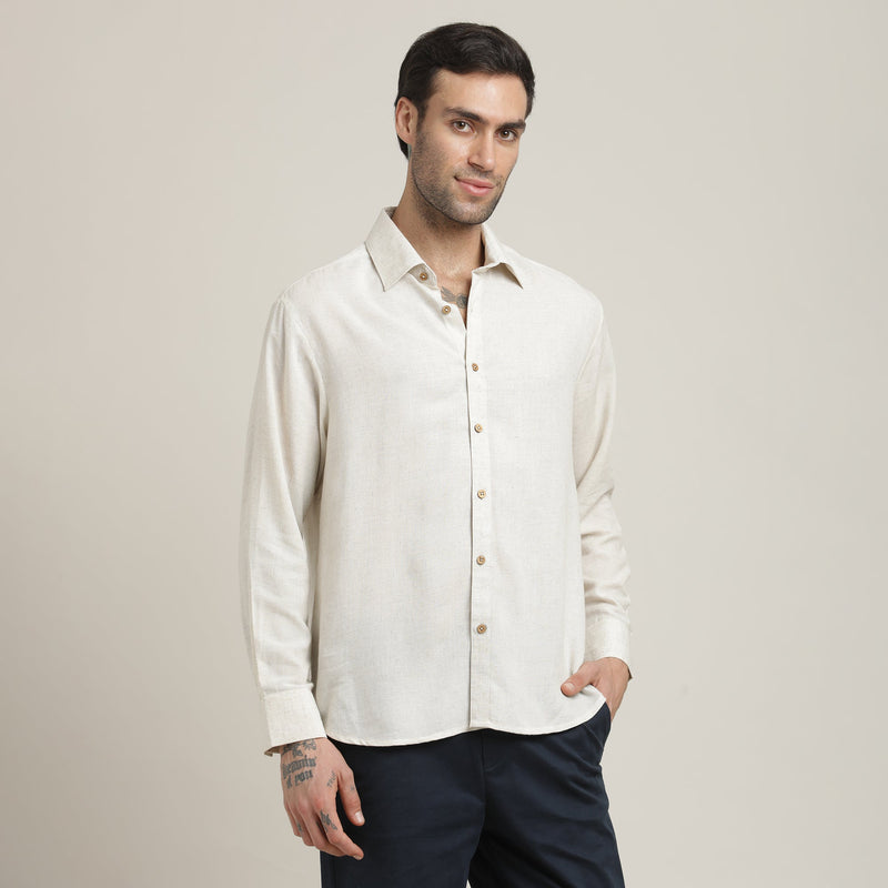 Bayside Shirt - Relaxed Fit - Linen Blend - Beige