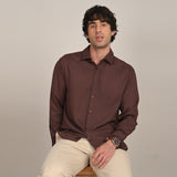 Bayside Set of 2 -  Relaxed Fit Linen Blend Shirt & Relaxed Fit Cotton Chinos  Coffee Brown & Beige