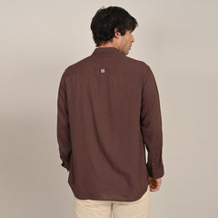 Bayside Set of 2  Relaxed Fit Linen Blend Shirt & Relaxed Fit Cotton Chinos  Coffee Brown & Beige