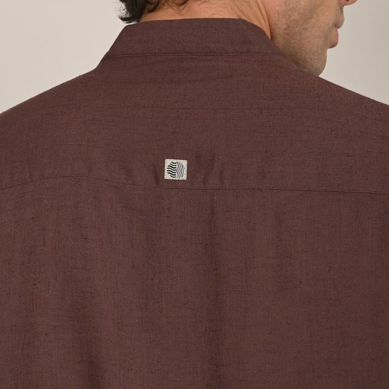 Bayside Shirt - Relaxed Fit - Linen Blend - Coffee Brown
