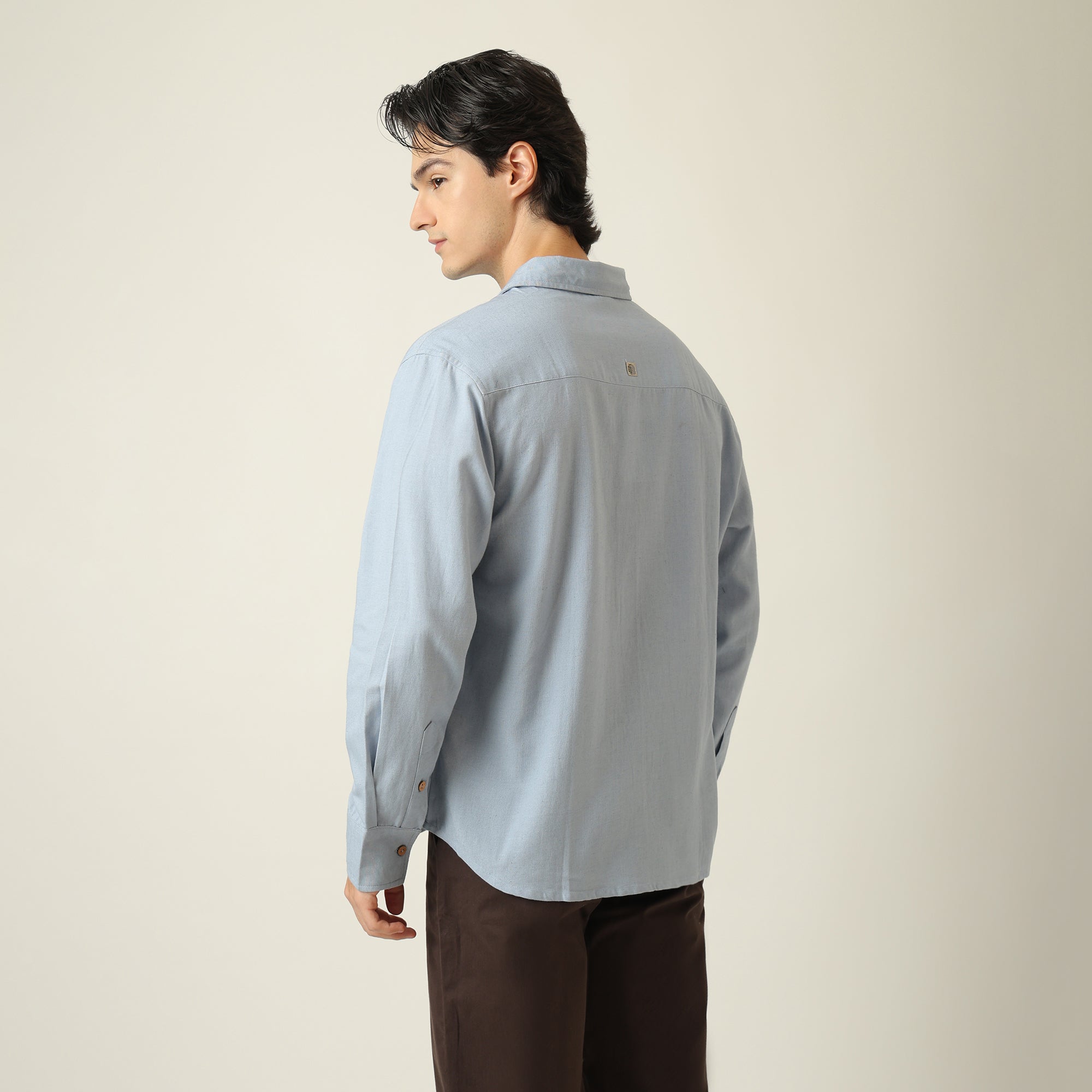 Bayside Shirt - Relaxed Fit - Linen Blend - Dusty Blue