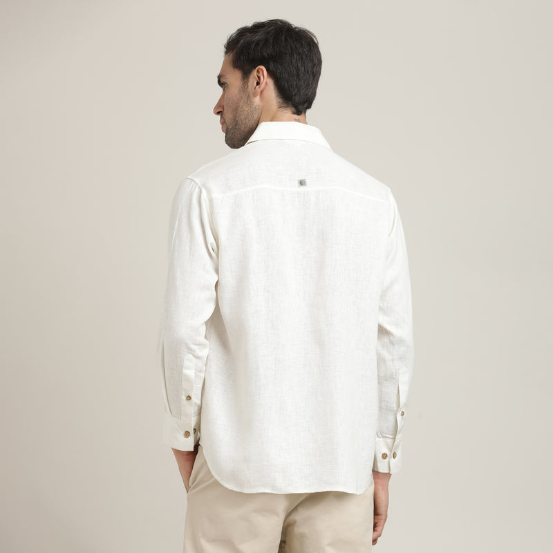 Bayside Shirt - Relaxed Fit - Linen Blend - Off White