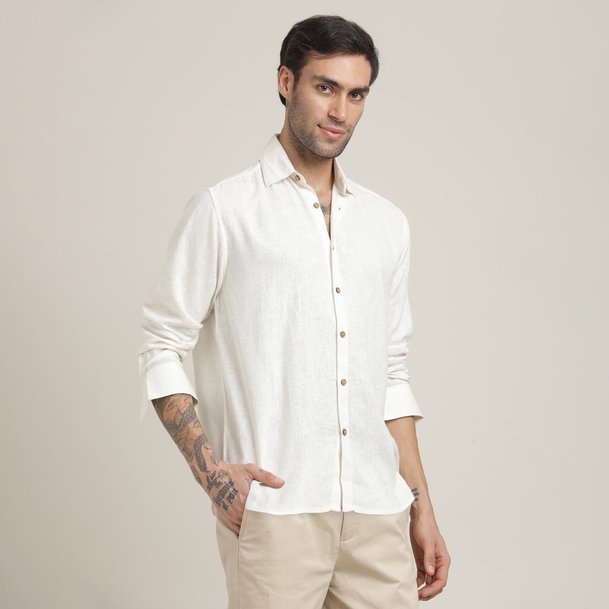 Bayside Shirt - Relaxed Fit - Linen Blend - Off White