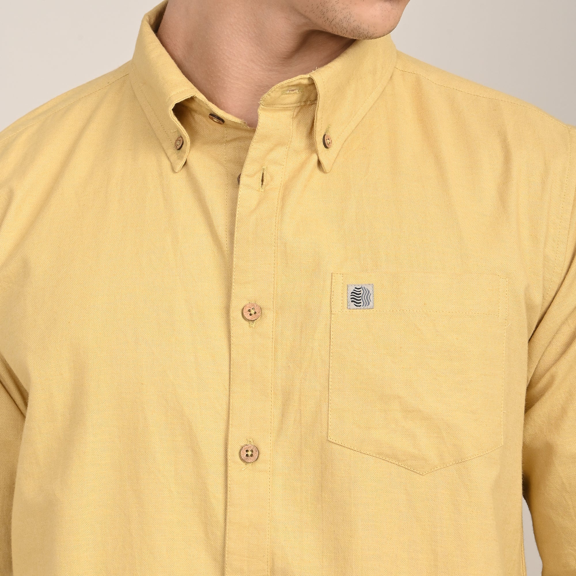 Hugh Button Down Shirt - Regular Fit - Cotton Linen - Butter Yellow