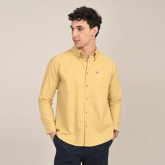 Hugh Button Down Shirt - Regular Fit - Cotton Linen - Butter Yellow