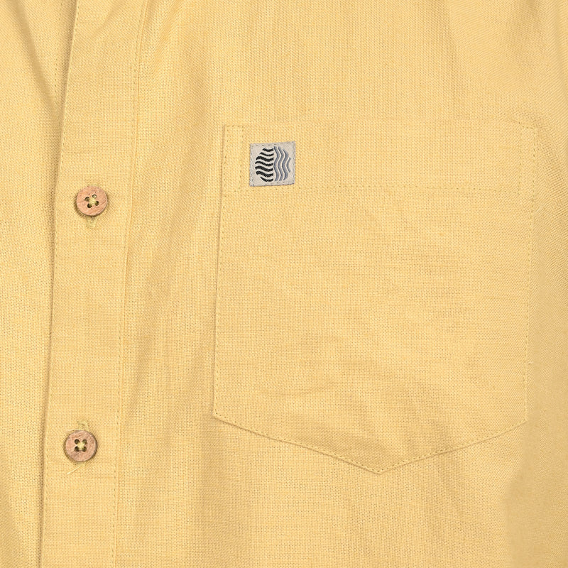 Hugh Button Down Shirt - Regular Fit - Cotton Linen - Butter Yellow