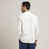 Viceroy Set of 2 - Regular Fit Mandarin Collar Shirt Statement Loop Buttons & Relaxed Fit Pleated Chinos – Ecru & Navy Blue