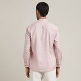 Viceroy Set of 2 - Regular Fit Mandarin Collar Shirt Statement Loop Buttons & Relaxed Fit Pleated Chinos – Pastel Pink & Ecru