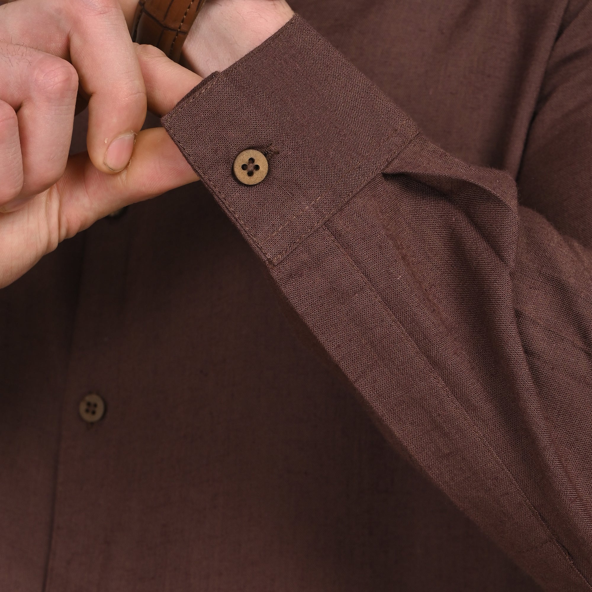 Bandhgala Set Of 3 - Linen Cotton - Greige & Coffee