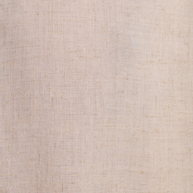 Solora Limited Edition Mandarin Collar Half Placket Shirt - Relaxed Fit - Diamond Popover Placket - Soft Linen – Beige With Contrast Embroidery