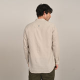 Iki Set of 2 - Regular Fit Mandarin Collar Shirt With Popover Placket & Loop Closure Paired With Relaxed Fit Straight Leg Chinos  Natural Grey & Olive Green