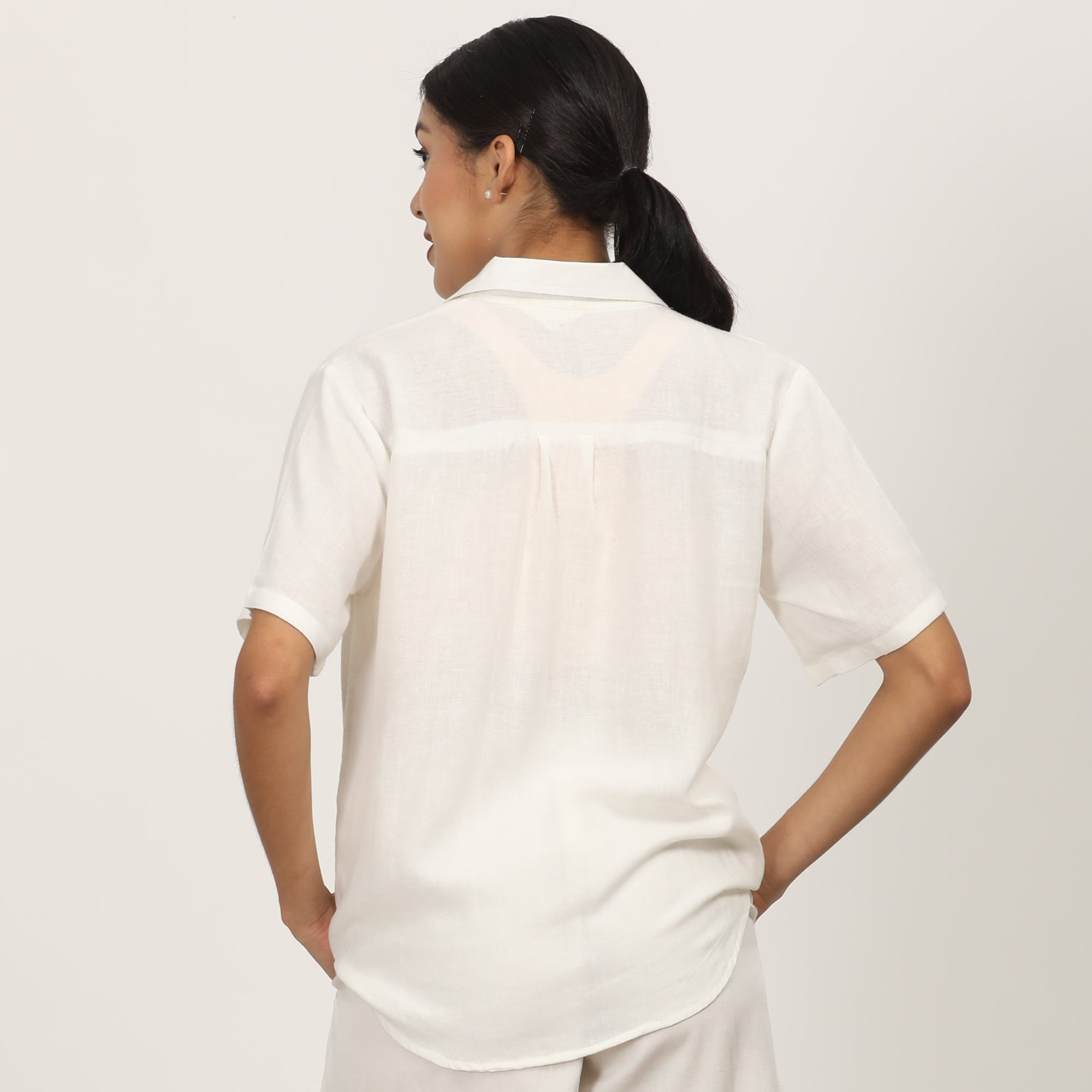 Cuban Collar Shirt - Ecru