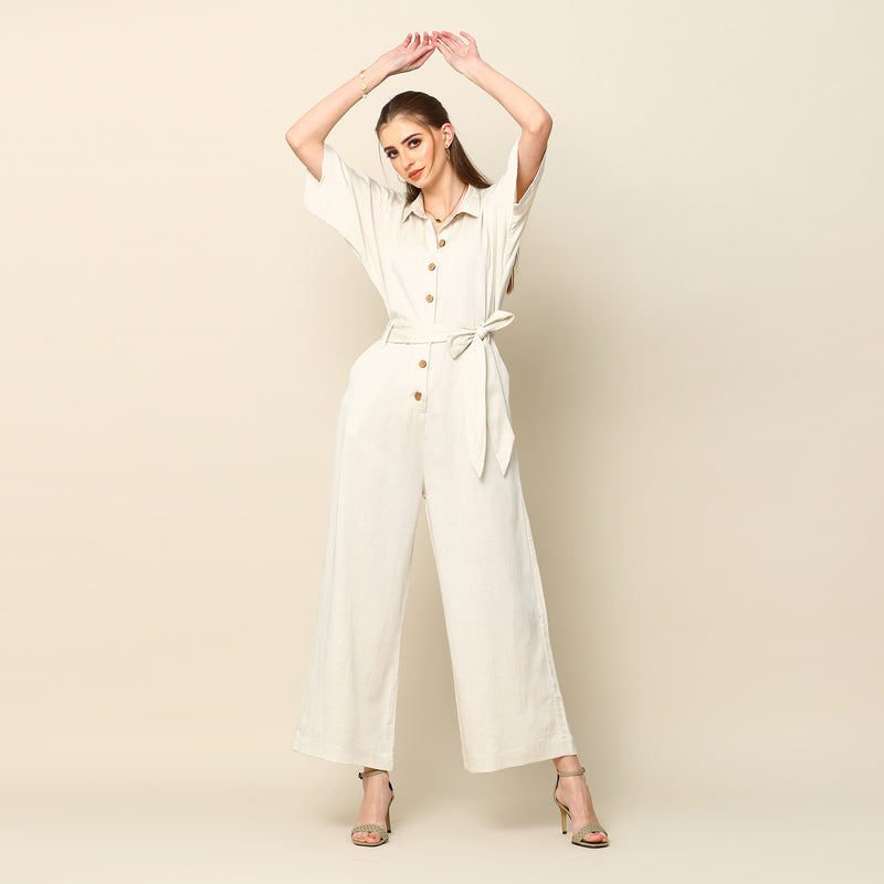 Manhattan Jumpsuit - Ecru