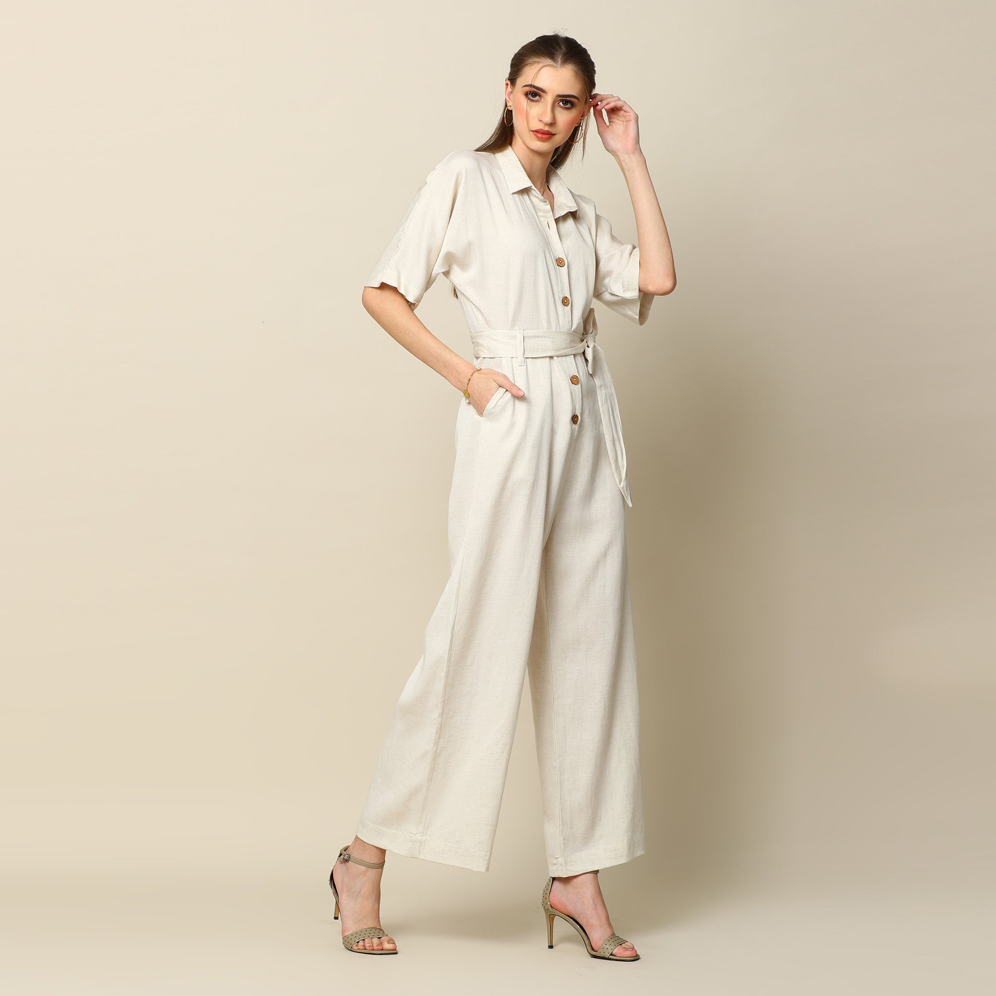 Manhattan Jumpsuit - Ecru